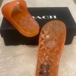 Brand new Coach rubber slides with box